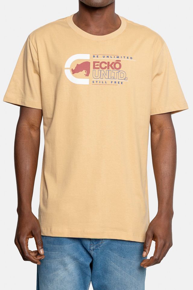 Camiseta-Ecko-Masculina-LogoNew-Bege