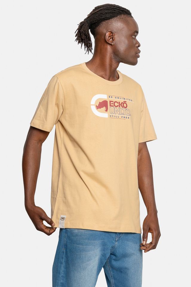 Camiseta-Ecko-Masculina-LogoNew-Bege