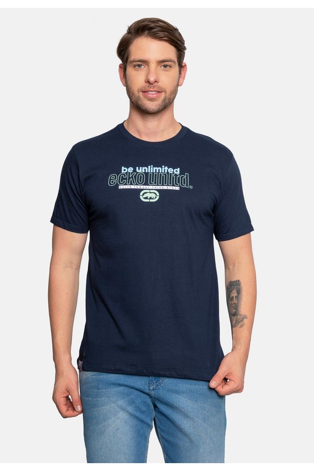 Camiseta-Ecko-Masculina-Streth-Marinho