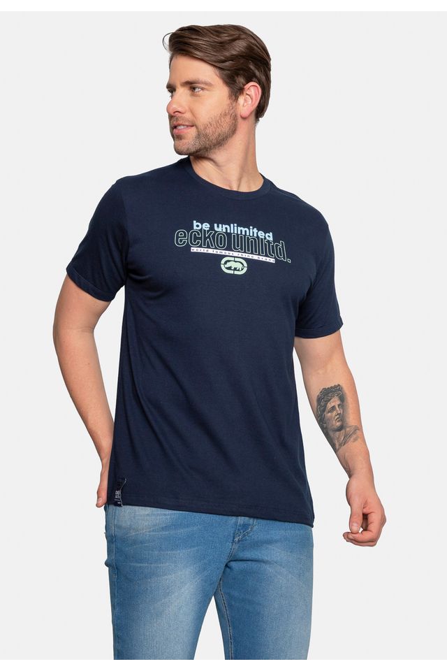 Camiseta-Ecko-Masculina-Streth-Marinho