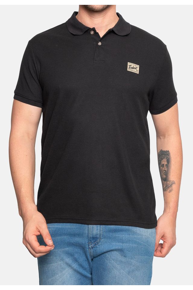 Camisa-Polo-Fatal-Piquet-Preta