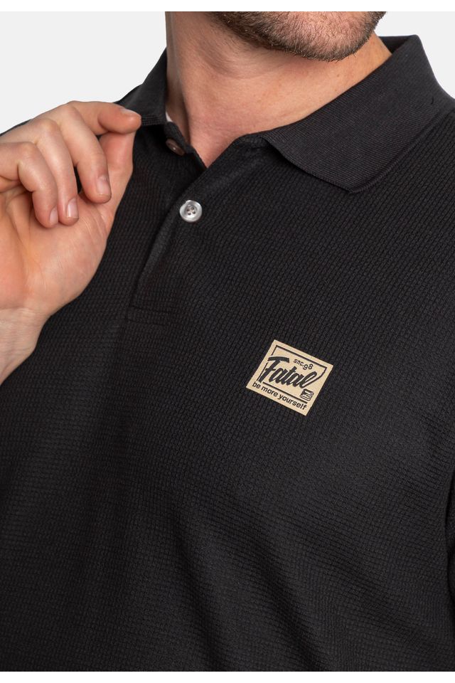 Camisa-Polo-Fatal-Piquet-Preta