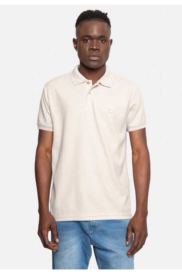 Camisa-Polo-Fatal-Piquet-Areia Camisa-Polo-Fatal-Piquet-Areia