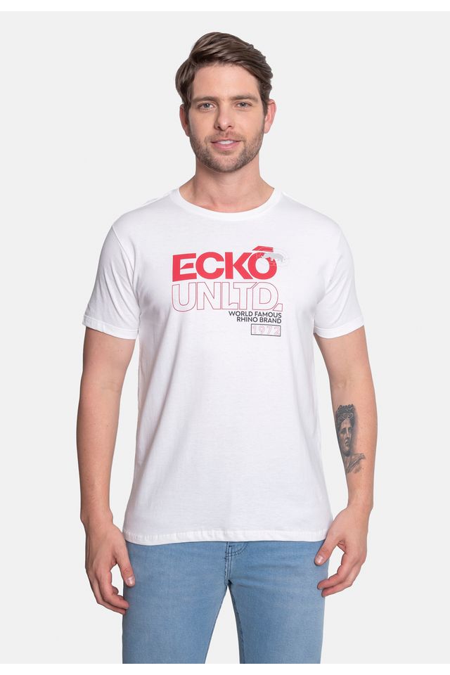 Camiseta-Ecko-Estampada-Branca