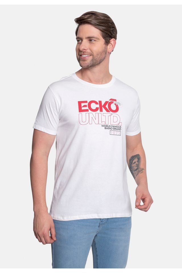 Camiseta-Ecko-Estampada-Branca