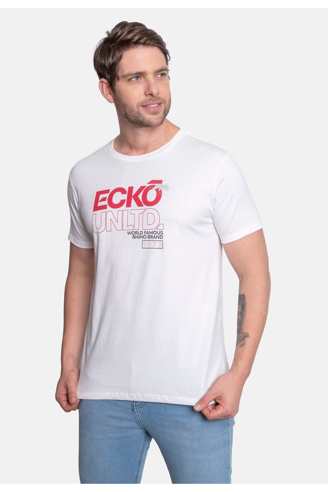 Camiseta-Ecko-Estampada-Branca