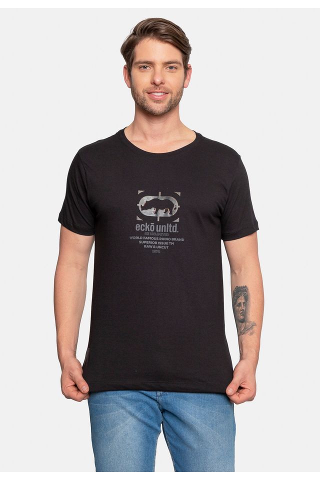 Camiseta-Ecko-Estampada-Preta