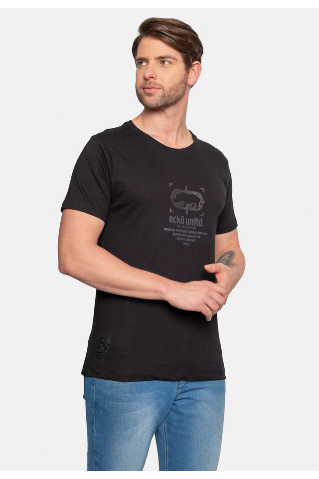 Camiseta-Ecko-Estampada-Preta