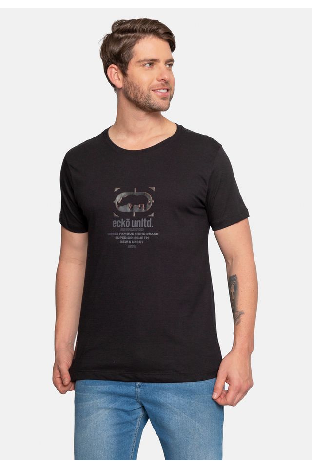 Camiseta-Ecko-Estampada-Preta