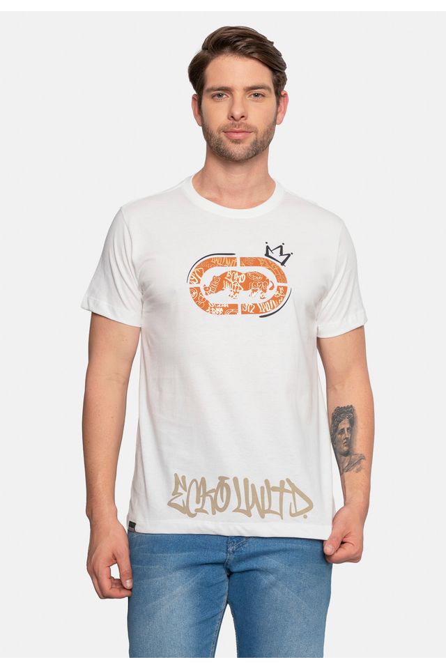 Camiseta-Ecko-Estampada-Branca
