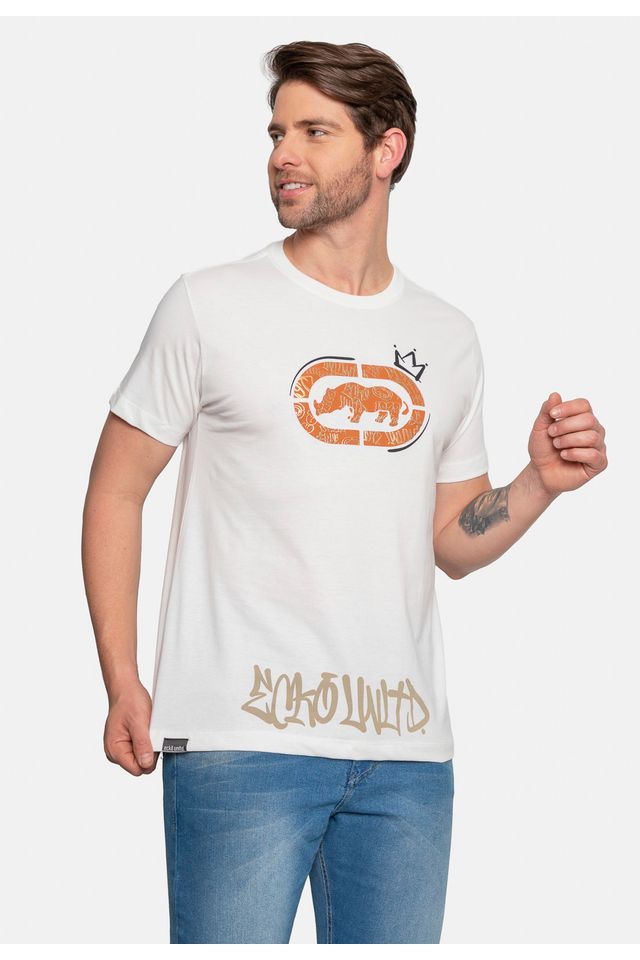 Camiseta-Ecko-Estampada-Branca