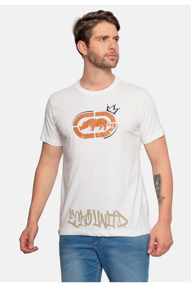 Camiseta-Ecko-Estampada-Branca