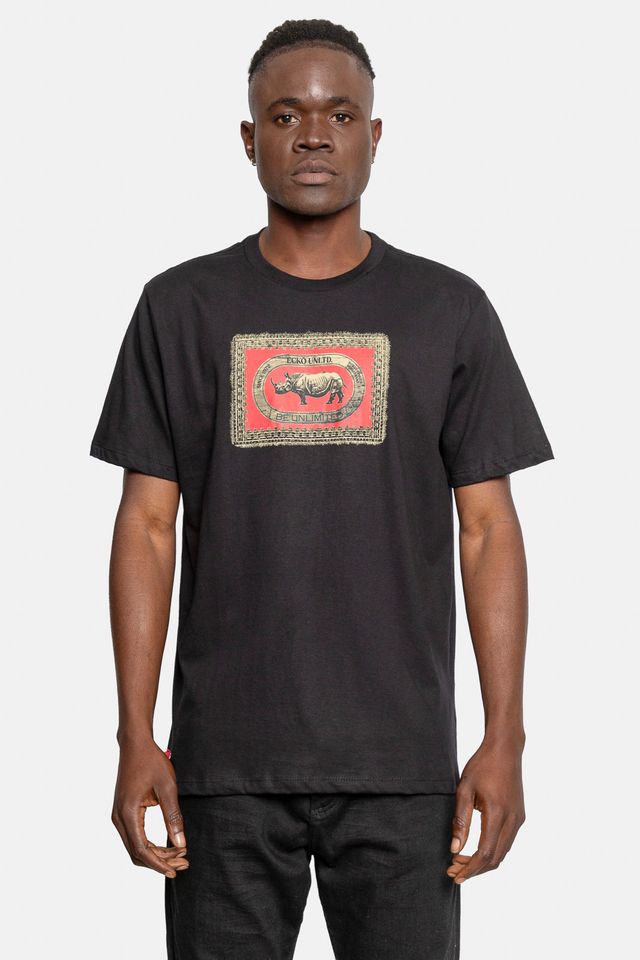 Camiseta-Ecko-Masculina-Vintage-Label-Preta Camiseta-Ecko-Masculina-Vintage-Label-Preta