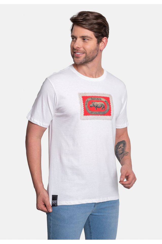 Camiseta-Ecko-Estampada-Branca