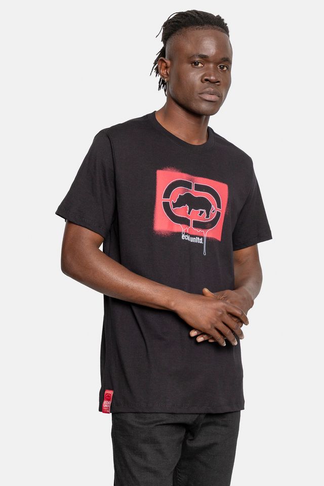 Camiseta-Ecko-Estampada-Preta