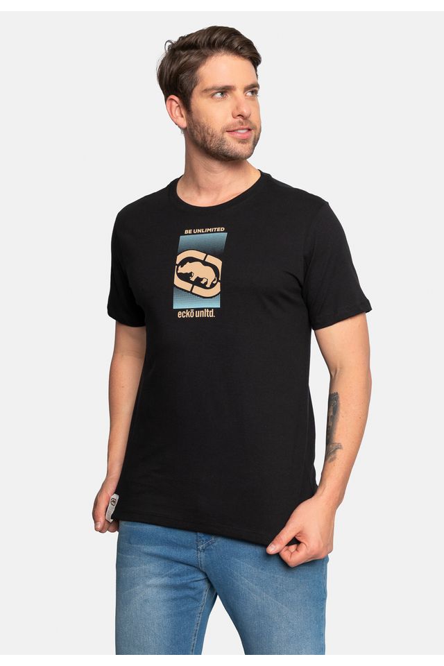 Camiseta-Ecko-Estampada-Preta
