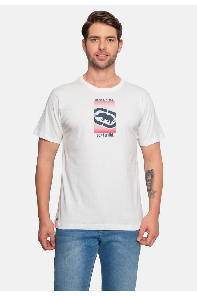 Camiseta-Ecko-Estampada-Branca