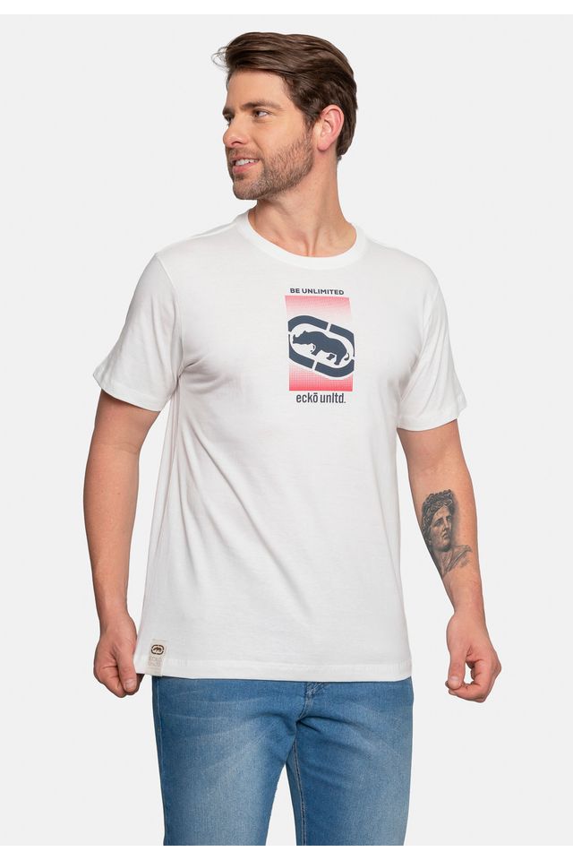 Camiseta-Ecko-Estampada-Branca