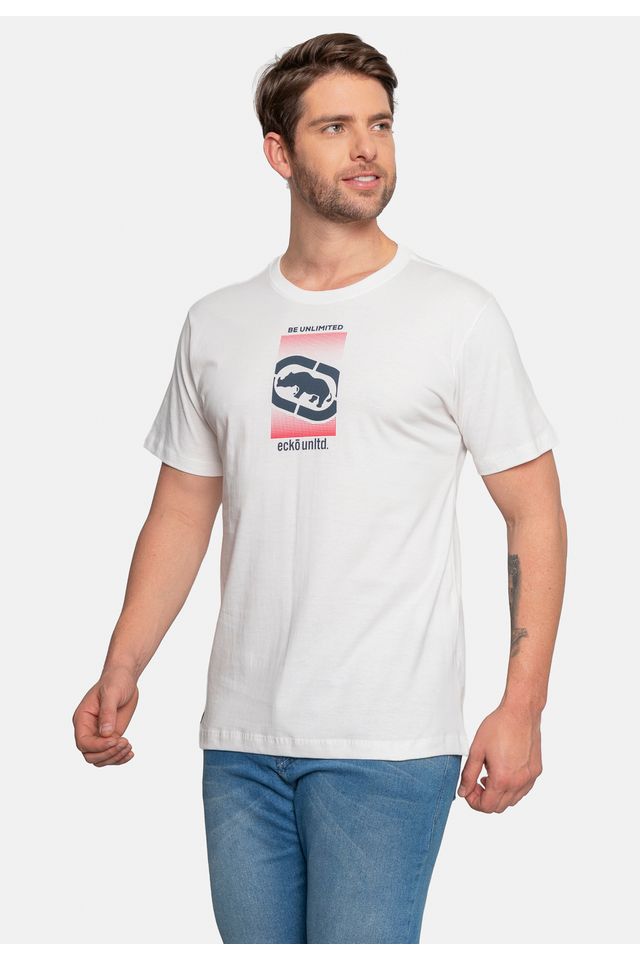 Camiseta-Ecko-Estampada-Branca