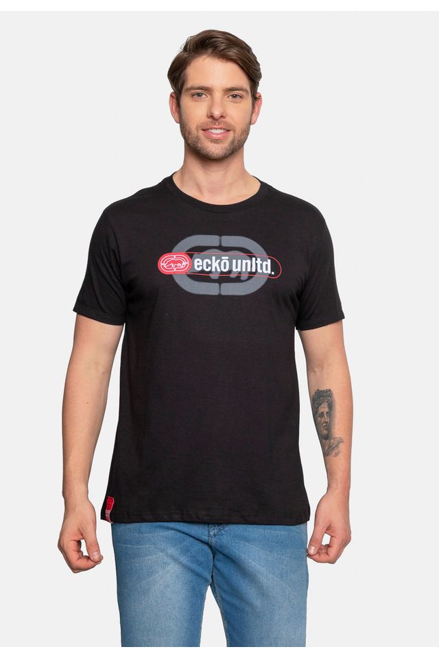 Camiseta-Ecko-Estampada-Preta