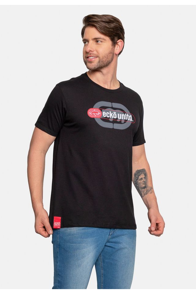 Camiseta-Ecko-Estampada-Preta