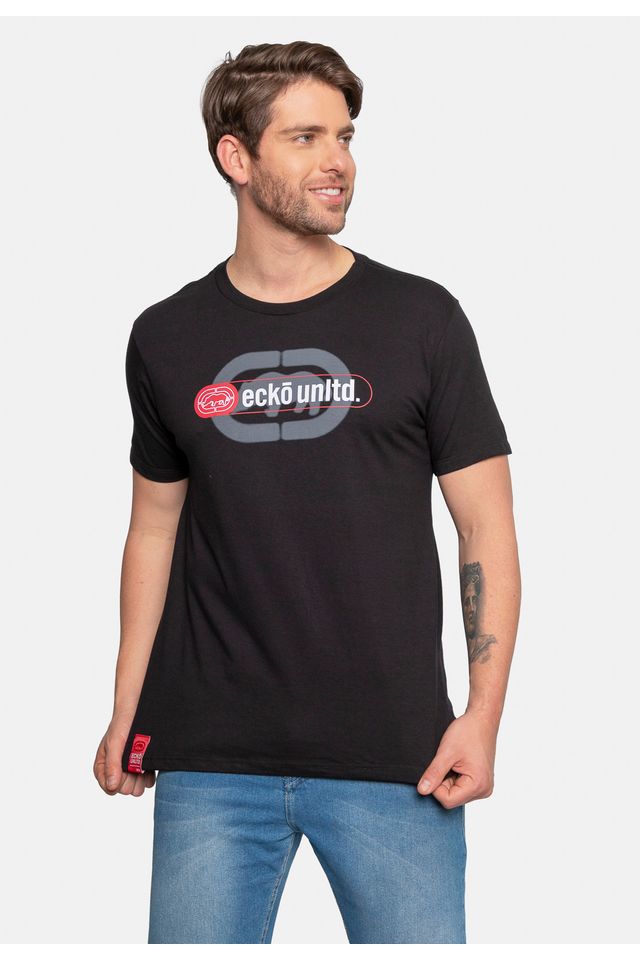 Camiseta-Ecko-Estampada-Preta