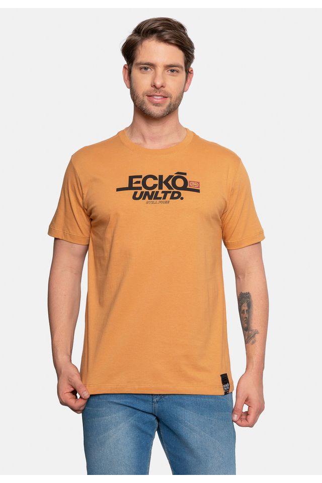 Camiseta-Ecko-Estampada-Bege