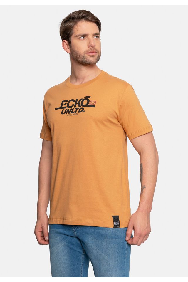 Camiseta-Ecko-Estampada-Bege
