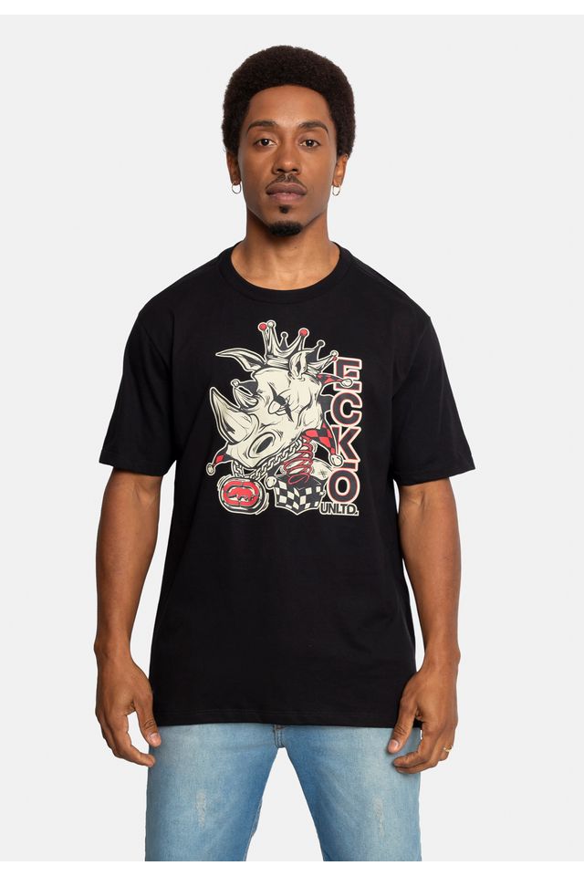Camiseta-Ecko-Estampada-Preta