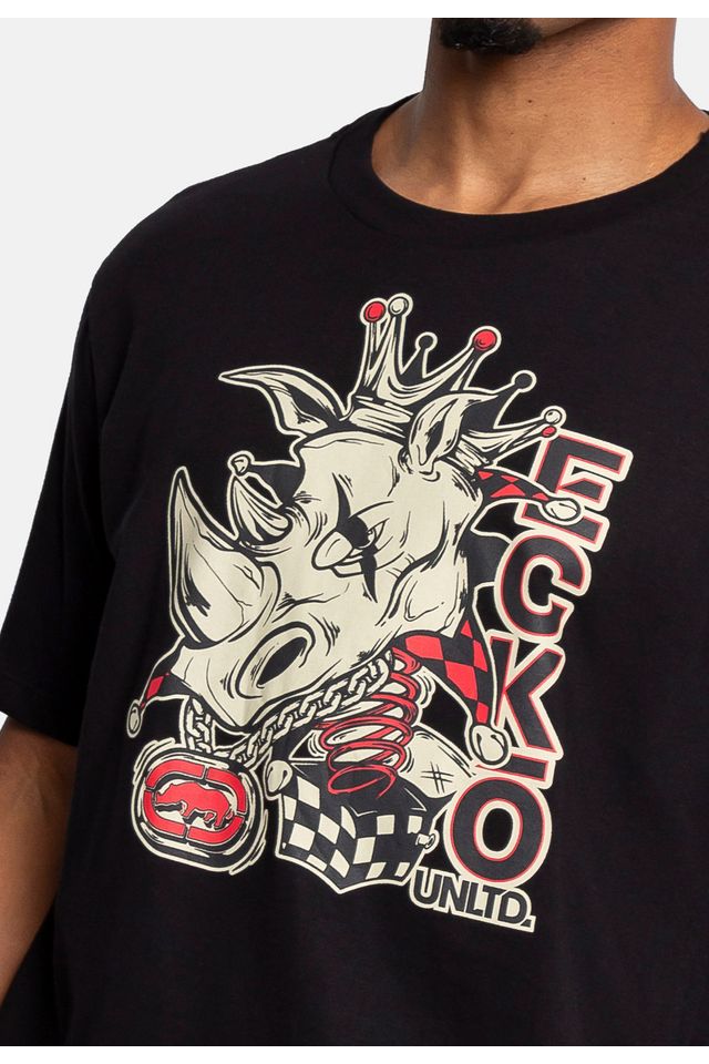 Camiseta-Ecko-Estampada-Preta