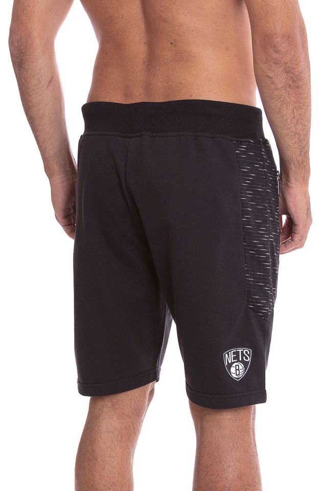 Bermuda-NBA-Moletom-Brooklyn-Nets-Preta-Mescla
