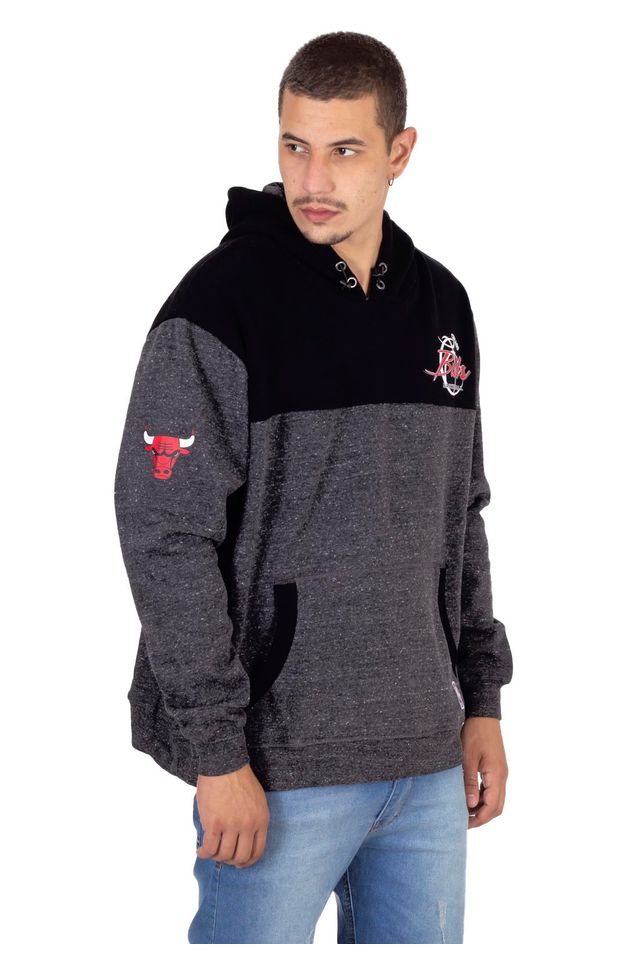 Moletom-NBA-Plus-Size-Fechado-Com-Capuz-Chicago-Bulls-Preto