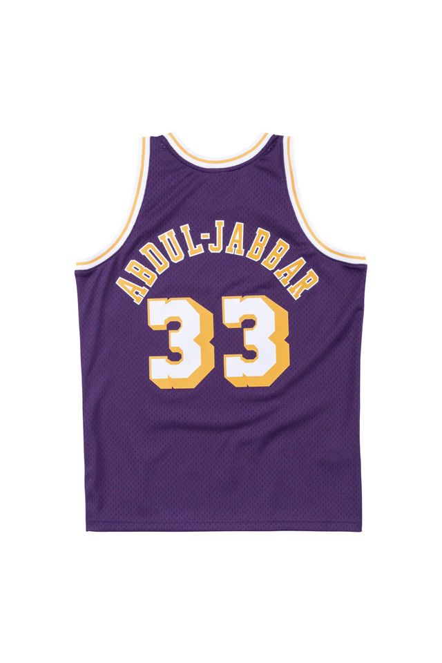 Regata-Mitchell---Ness-Away-Swingman-Jersey-Los-Angeles-Lakers-1983-1984-Kareem-Abdul-Jabbar-Roxa