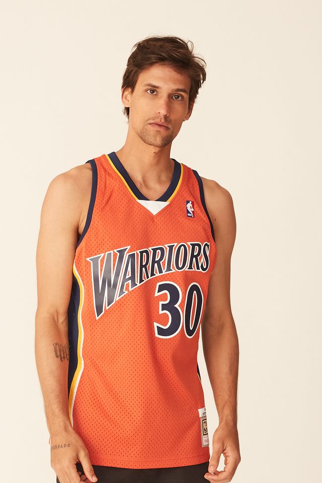 Regata-Mitchell---Ness-Alternate-Swingman-Jersey-Golden-State-Warrior-2009-10-Stephen-Curry-Laranja