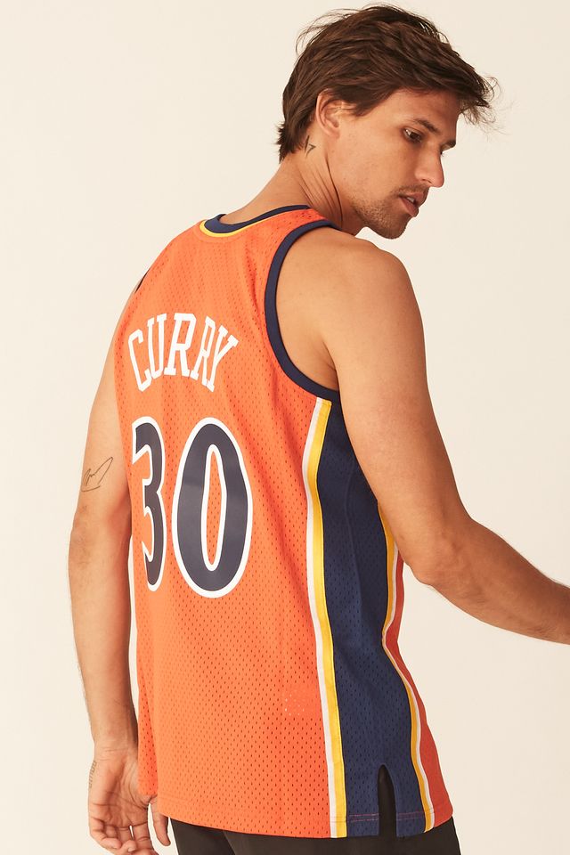 Regata-Mitchell---Ness-Alternate-Swingman-Jersey-Golden-State-Warrior-2009-10-Stephen-Curry-Laranja