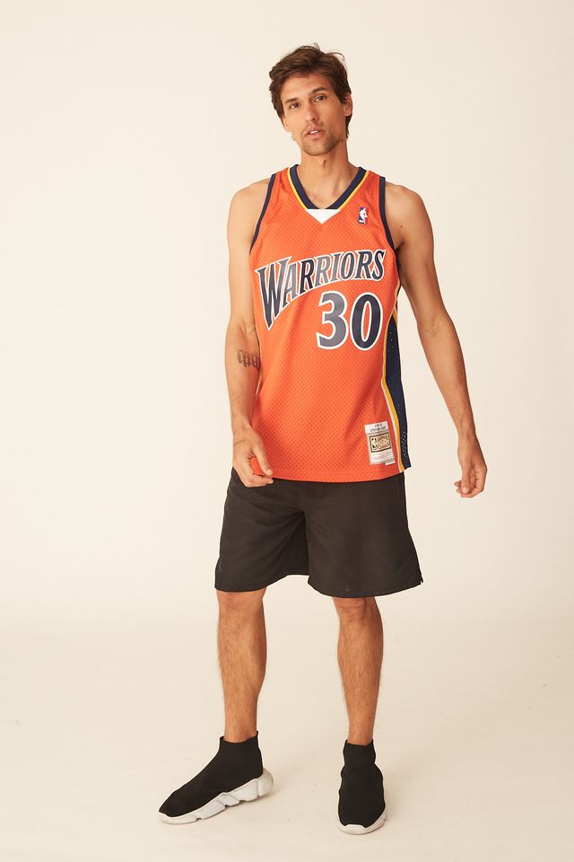 Regata-Mitchell---Ness-Alternate-Swingman-Jersey-Golden-State-Warrior-2009-10-Stephen-Curry-Laranja