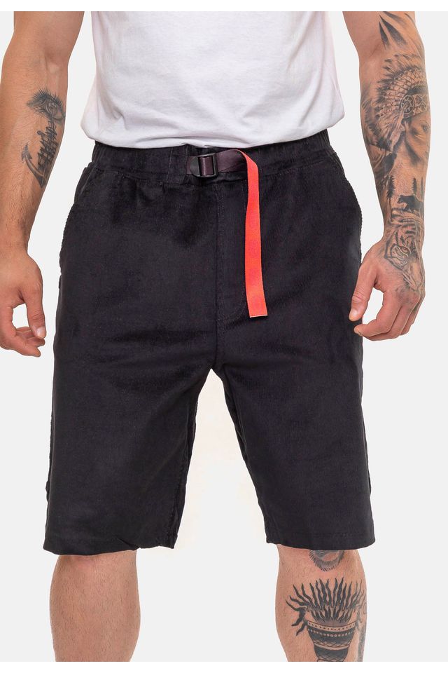 Bermuda-Ecko-Veludo-Preta