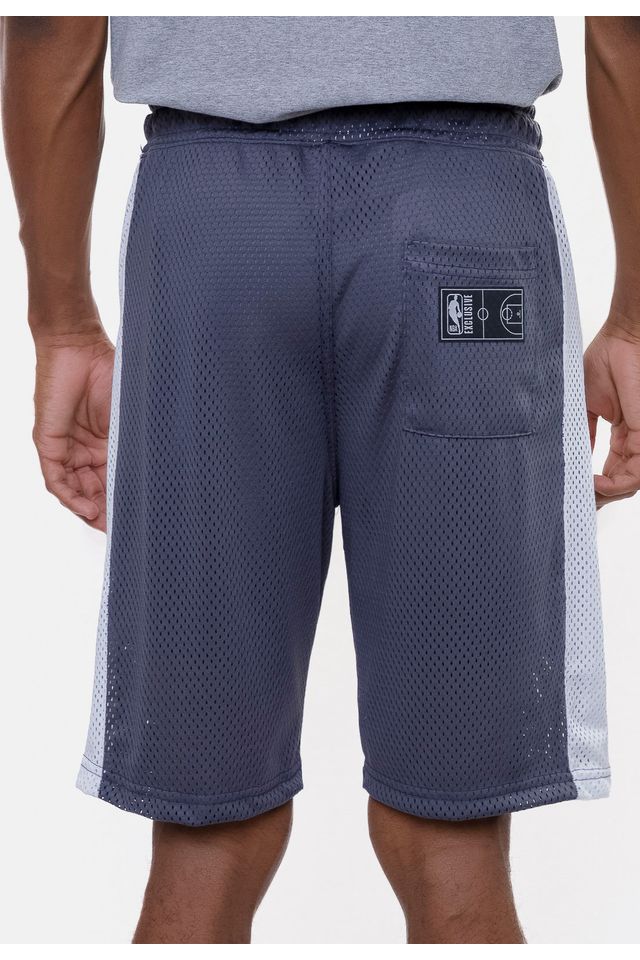 Bermuda-NBA-Sintetica-Vinil-Logo-Los-Angeles-Lakers-Cinza