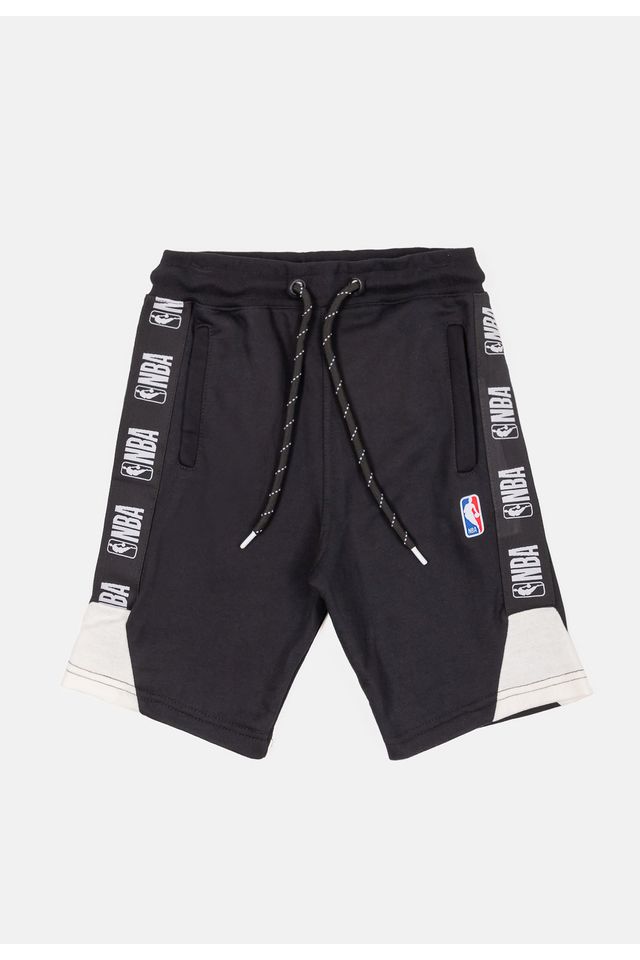Bermuda-NBA-Moletom-Juvenil-Preta-Pura