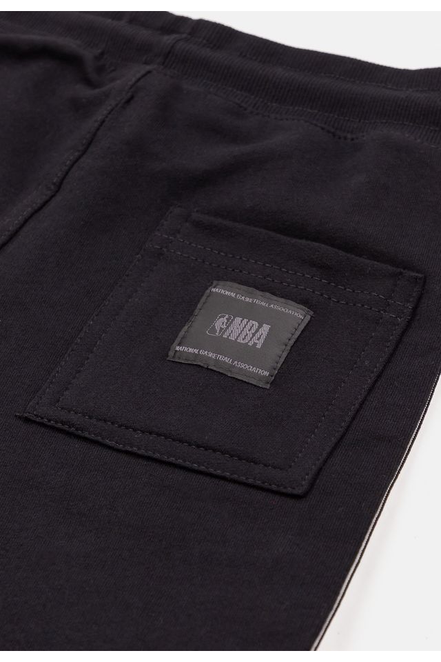 Bermuda-NBA-Moletom-Juvenil-Preta-Pura