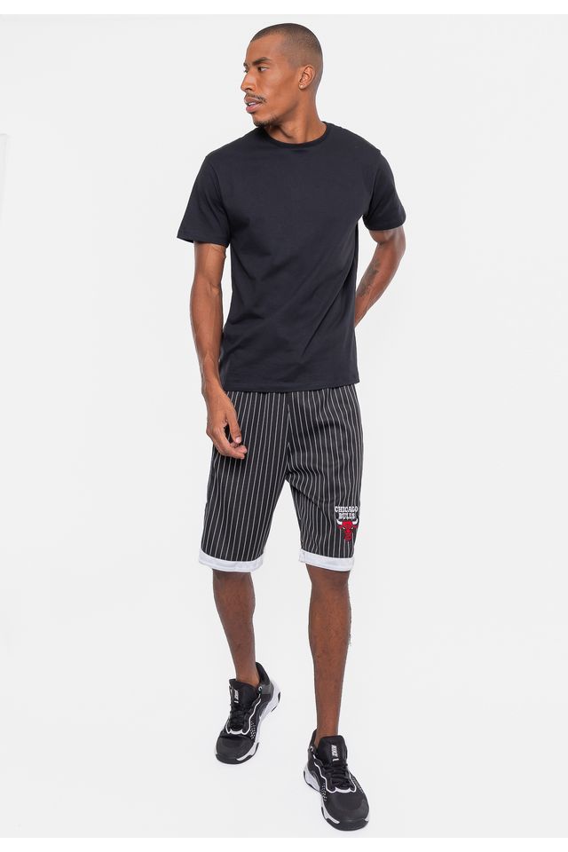 Bermuda-NBA-Stripe-Chicago-Bulls-Preta