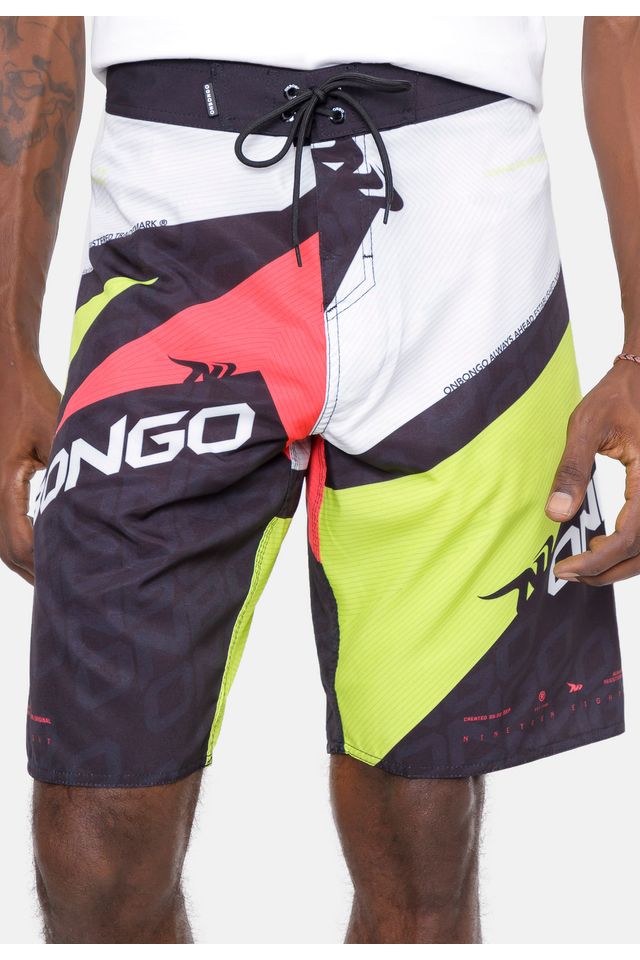 Boardshort-Onbongo-Lord-Preto-Com-Verde