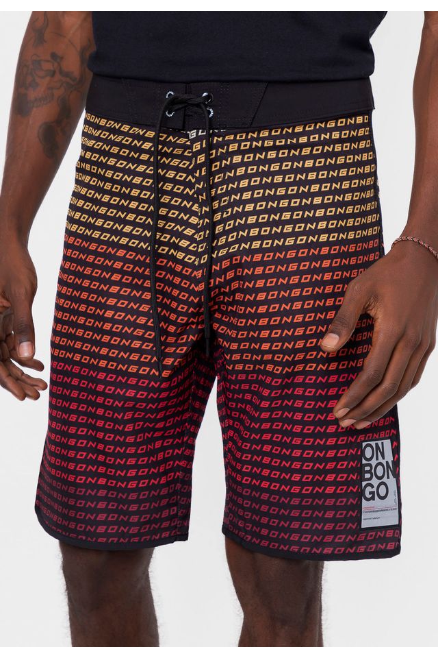 Boardshort-Onbongo-Will-Preto-Com-Laranja