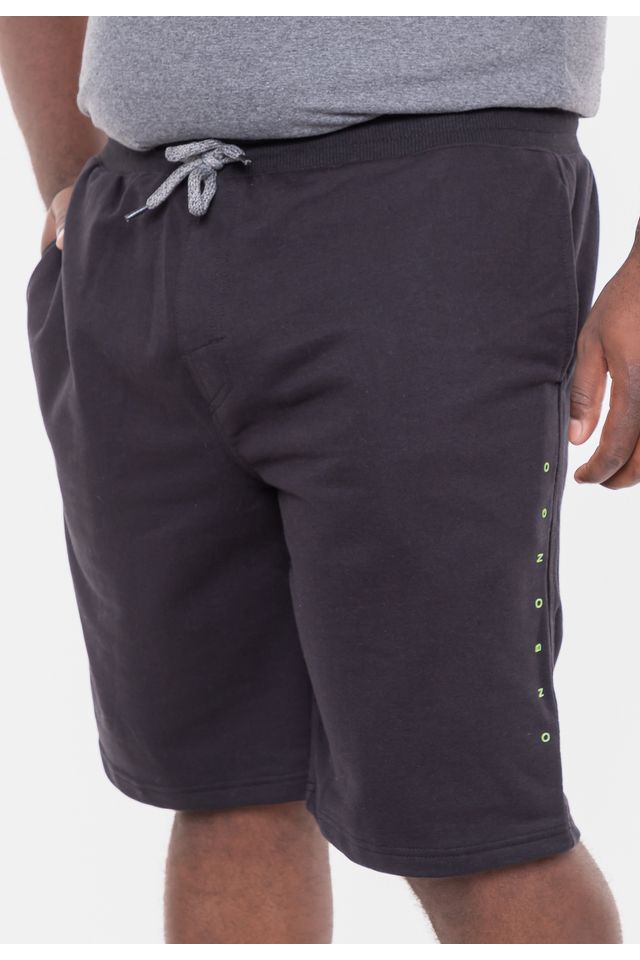 Bermuda-Onbongo-Moletom-Plus-Size-Lion-Preta Bermuda-Onbongo-Moletom-Plus-Size-Lion-Preta