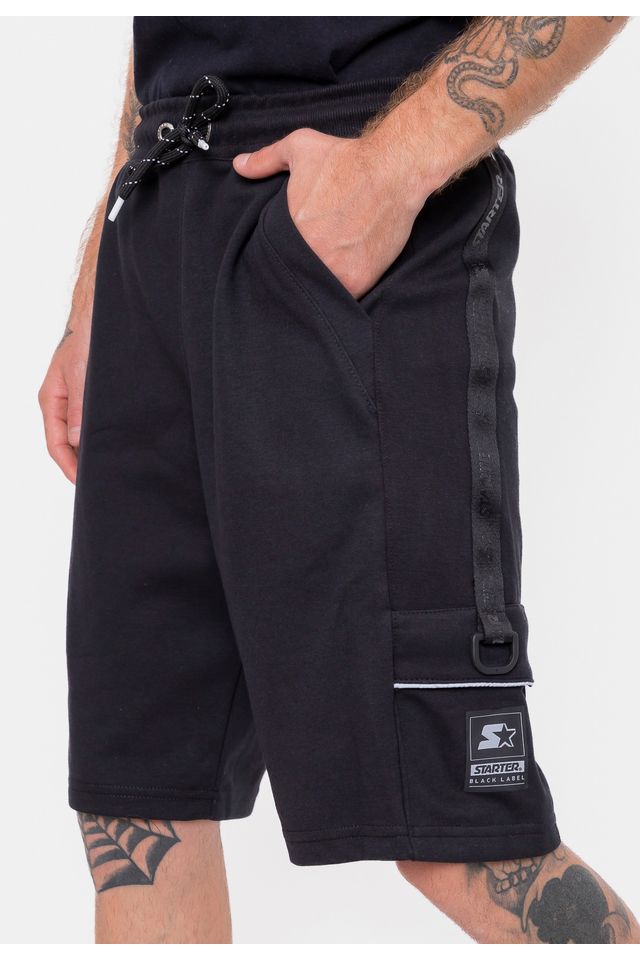 Bermuda-Starter-Moletom-Preta