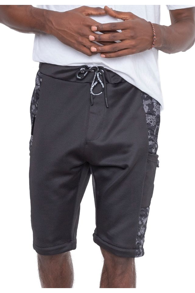 Calca-Ecko-Bermuda-Sintetica-Preta