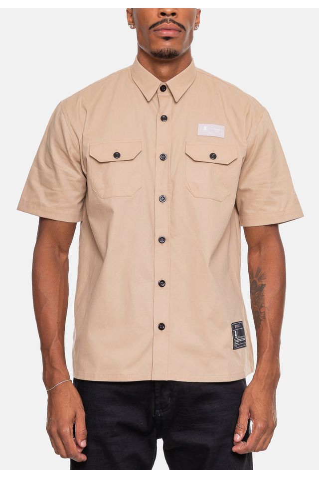 Camisa-Starter-Masculina-Label-ST-Bege