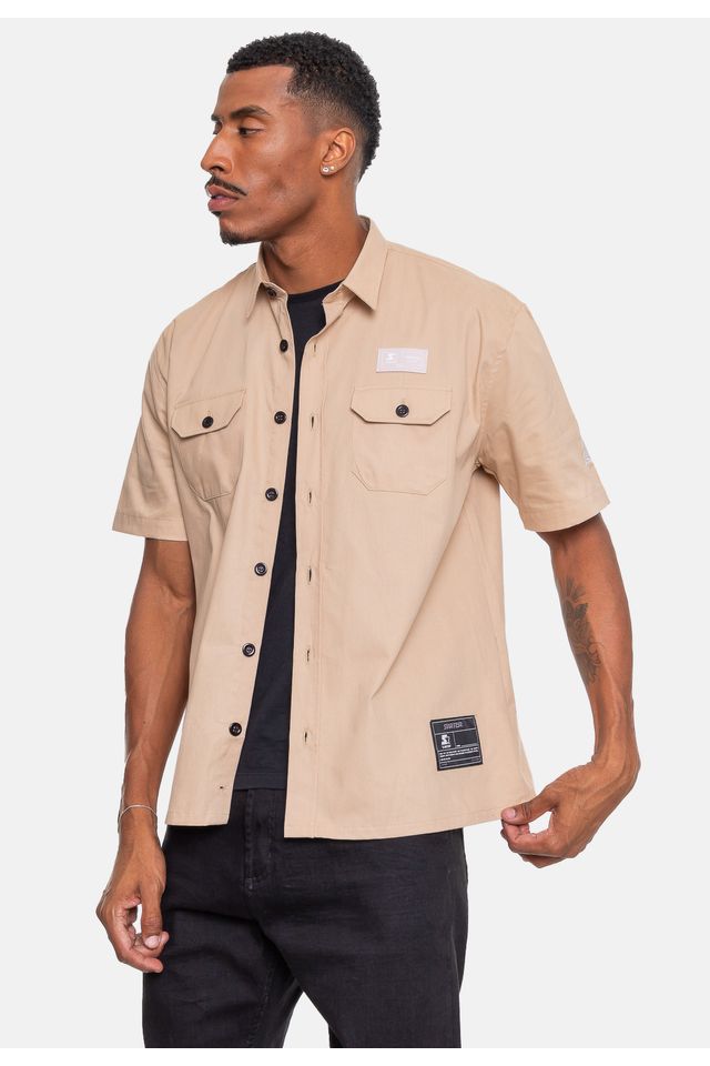 Camisa-Starter-Masculina-Label-ST-Bege