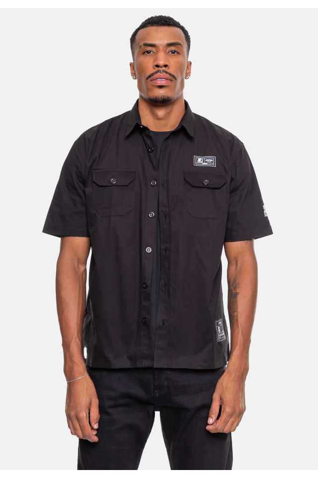 Camisa-Starter-Masculina-Label-ST-Preta