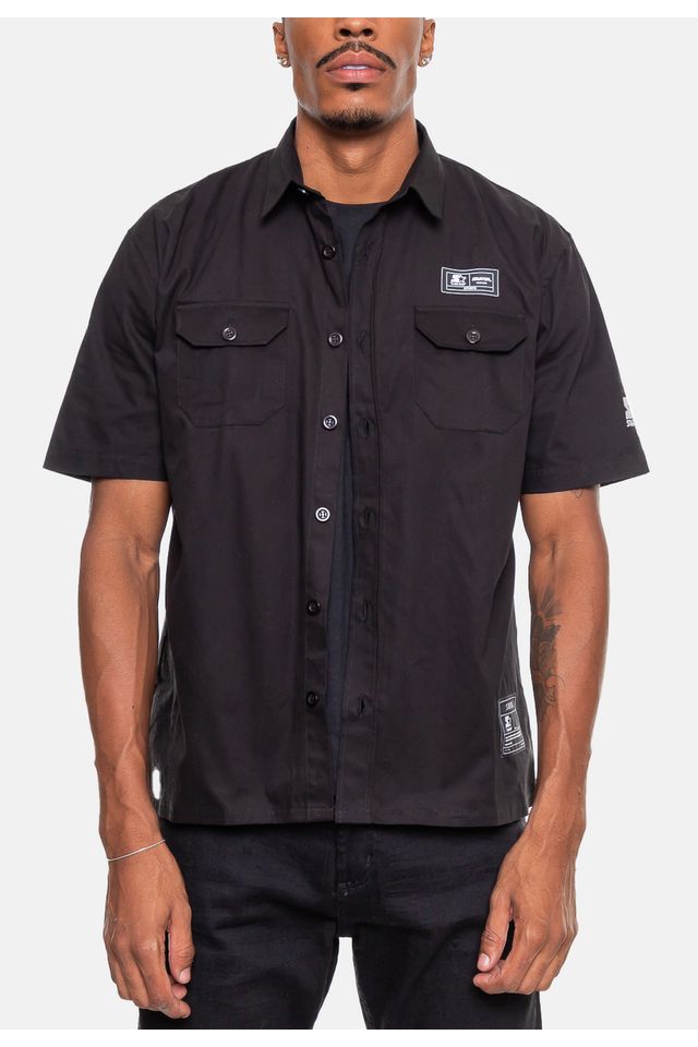 Camisa-Starter-Masculina-Label-ST-Preta